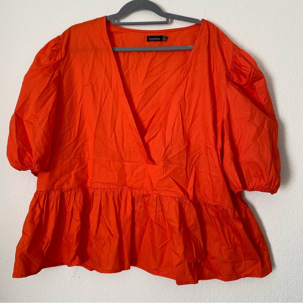Boohoo plus size too size 24 orange